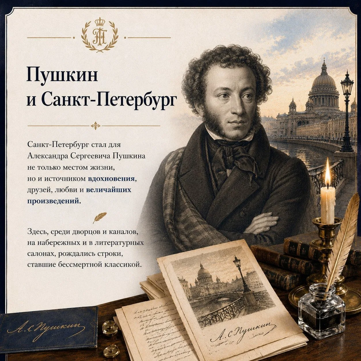 Александр Сергеевич Пушкин — не просто «наше всё», но и часть души Санкт-Петербурга. В день рождения