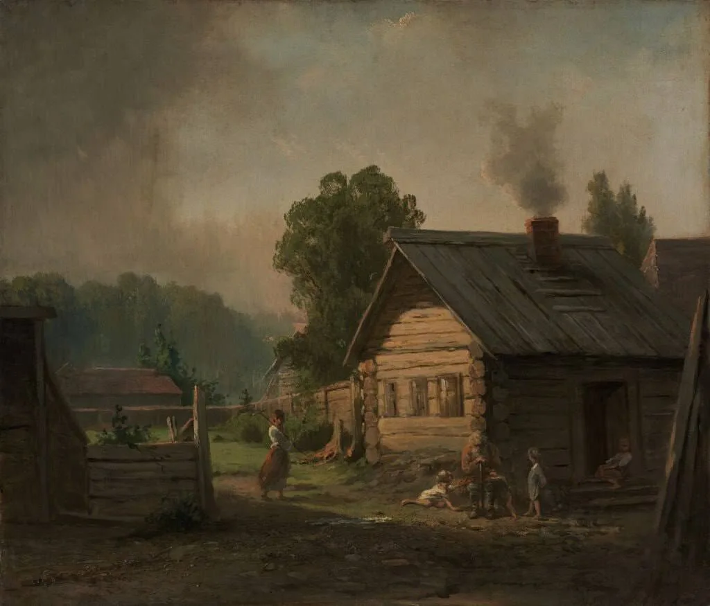 «Русская деревня», 1840-е — начало 1850-х годов.

Эрасси Михаил. Холст, масло.  

🖼 Государственная