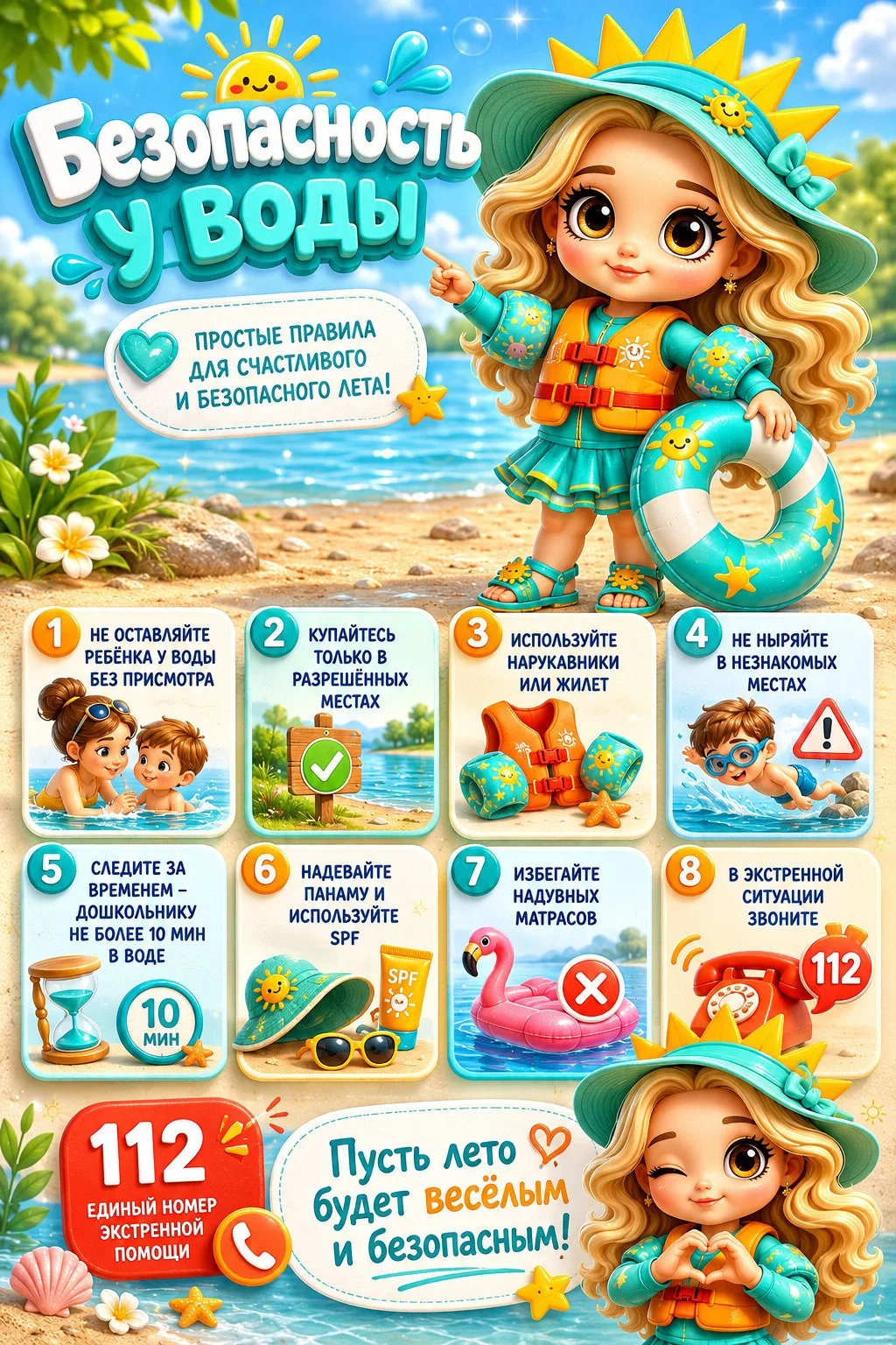 💥А вы знаете главное правило безопасного отдыха у воды?

🏖️ Сегодня Лучинка подготовила для вас по
