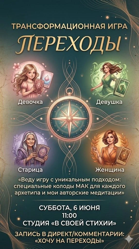 Каждая из нас прямо сейчас проживает свой личный переход. 

Кто-то перерастает старые отношения, кто
