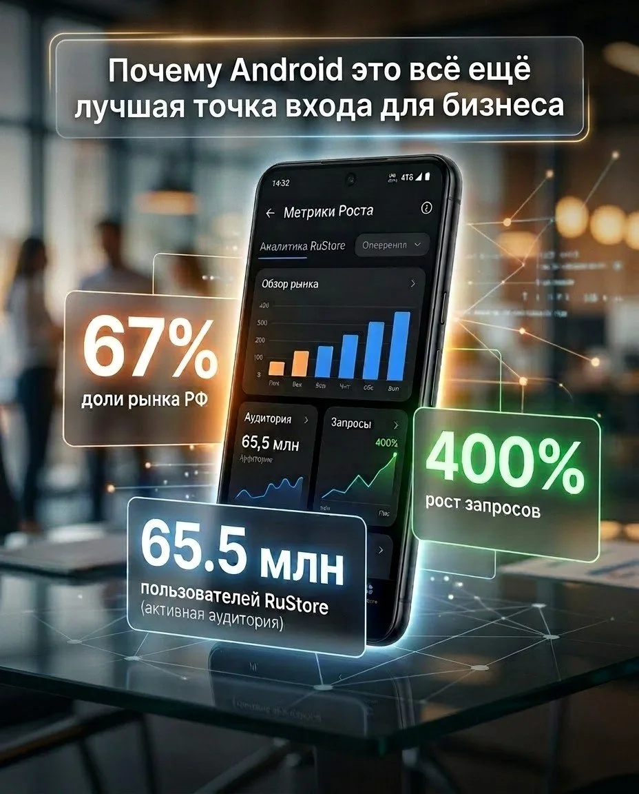 67% мобильного рынка России — это Android. Но популярность платформы держится не только на масштабе.