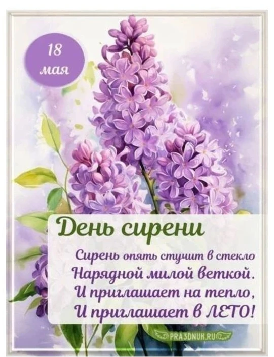 🌸 18 мая — Международный день сирени! В нашем детском саду № 2 в разновозрастной компенсирующей гру