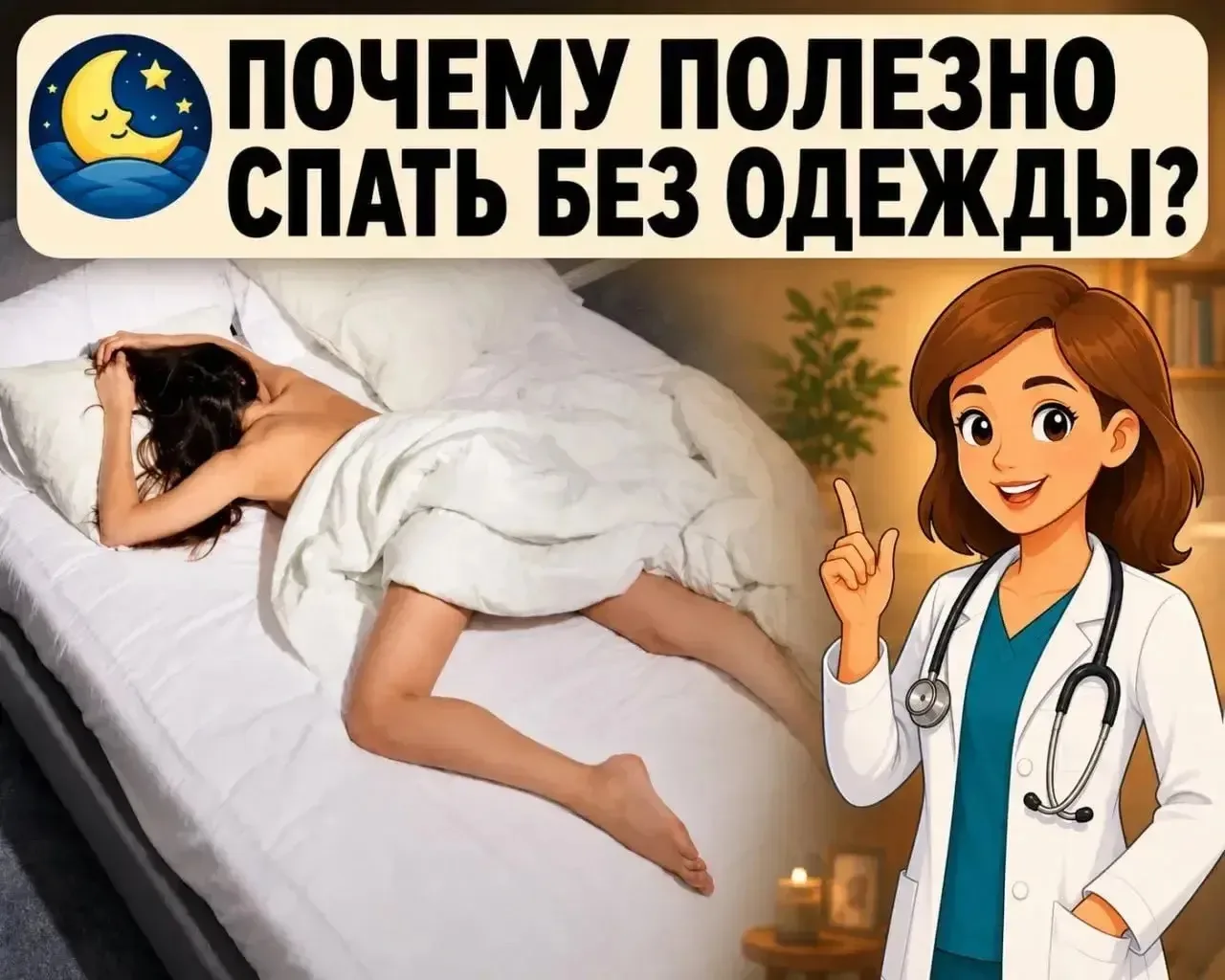 🛌 Спать раздетым действительно полезно для здоровья кожи.

Сон без пижамы — это не только про удобс