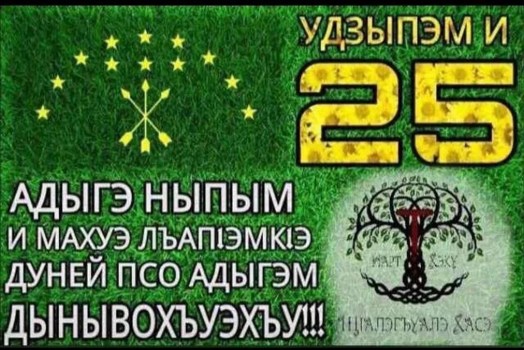 Адыгэ ныпыр лъэпкъым и пашэщ 
Мык1уэдыжыну хэкум и напэщ, 
Ди лӀыхъужь хахуэм ар и дэкӀуашэщ . 
Адыг