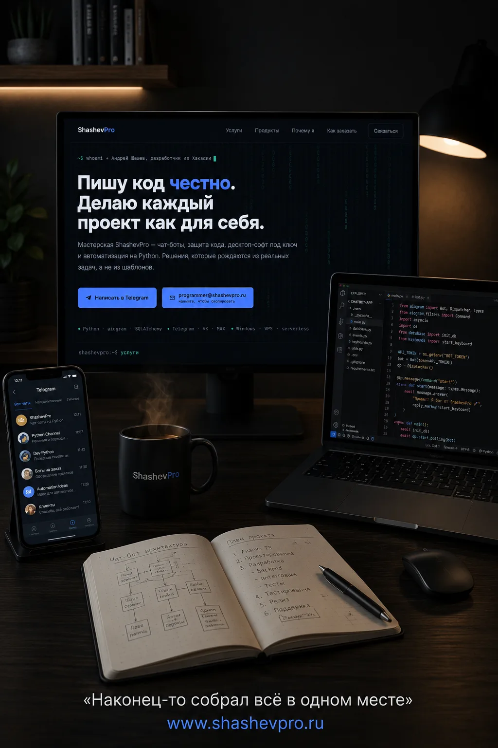 Наконец-то нашёл время заняться собственной страницей 😄

Как это часто бывает у разработчиков: клие