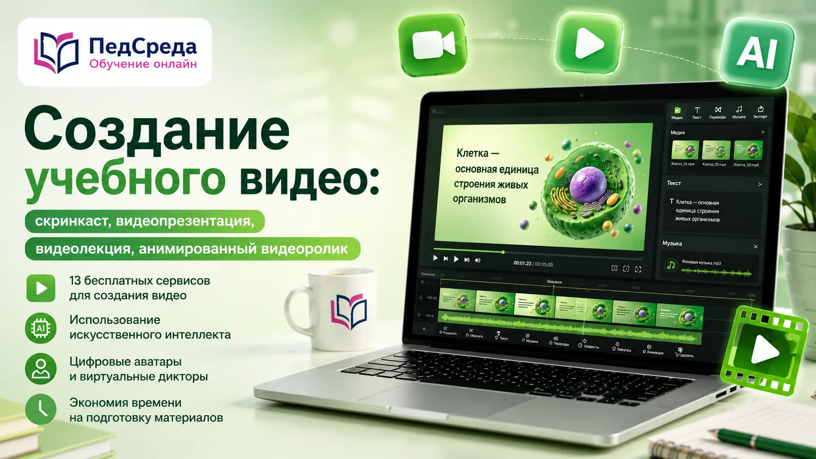 ⁉️ Вы часто спрашиваете, в каком сервисе можно самостоятельно создать учебное видео.

🎓 Отвечает эк