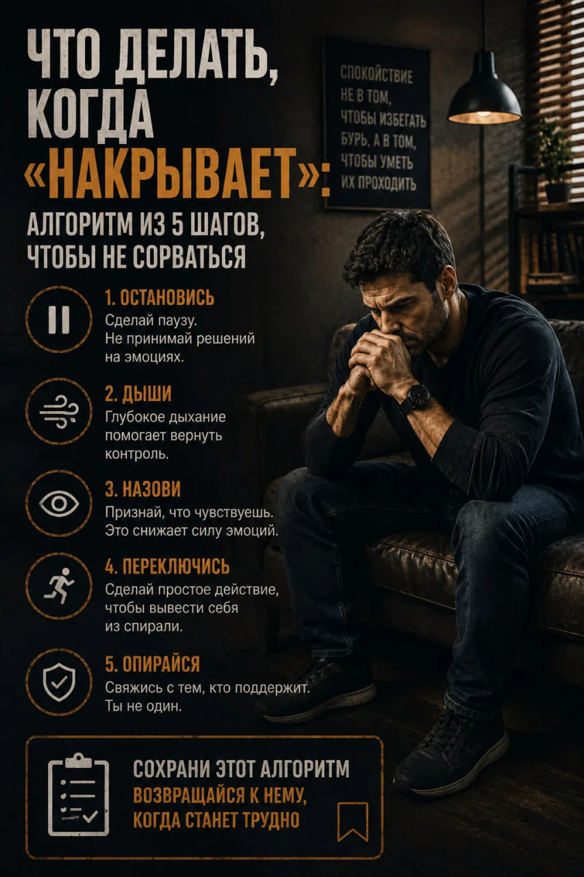 ⚠️ Что делать, когда «накрывает»: алгоритм из 5 шагов, чтобы не сорваться

Тяга — это не признак ваш