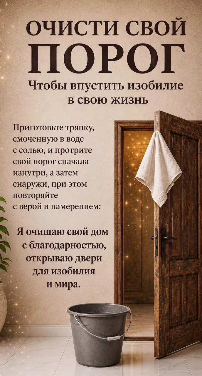 Очисти свой порог от всего плохого 🧚