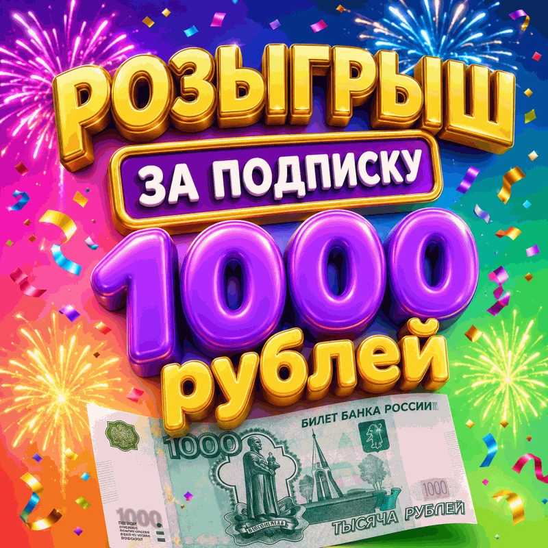Решила вас порадовать и подарить кому-нибудь из вас 1000 рублей! 

Для этого надо выполнить простые 