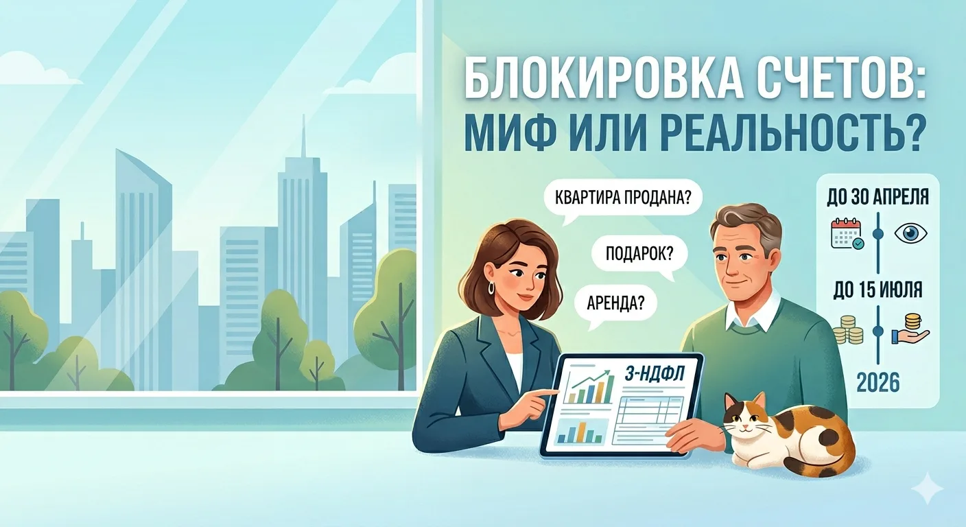 🛑 Блокировка счетов за 3-НДФЛ?
В сети шум: «С 20 мая налоговая заблокирует счета всем, кто не сдал 