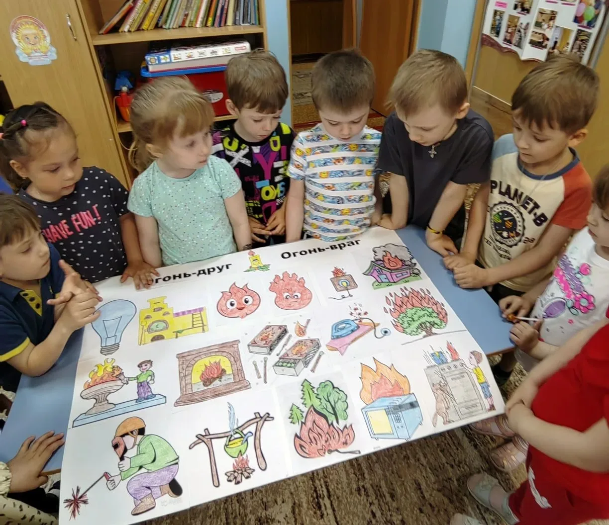 Средняя группа. Игра: "Огонь друг-огонь враг!" Цель: закрепить знание детей о правилах противопожарн