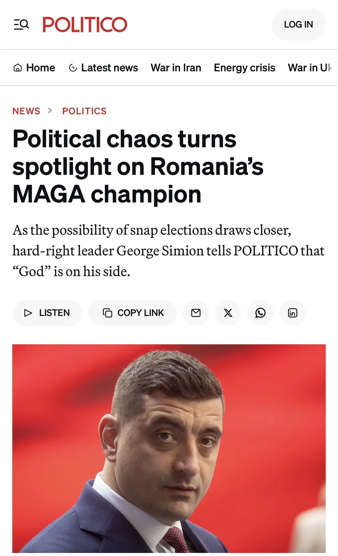 Politico: ЕС за 20 лет разрушил экономику Европы

Лидер румынской оппозиционной партии AUR Джордже С