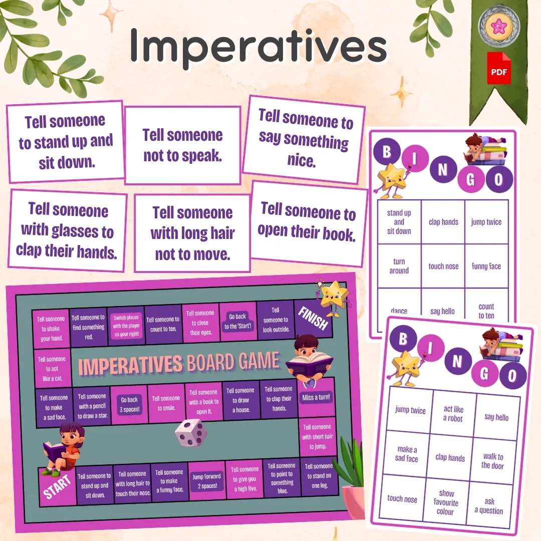 Imperatives 🎲 Редактируемая презентация + pdf 
На стене VK Donut 🥈 Для Silver и выше

🧩 Board Gam