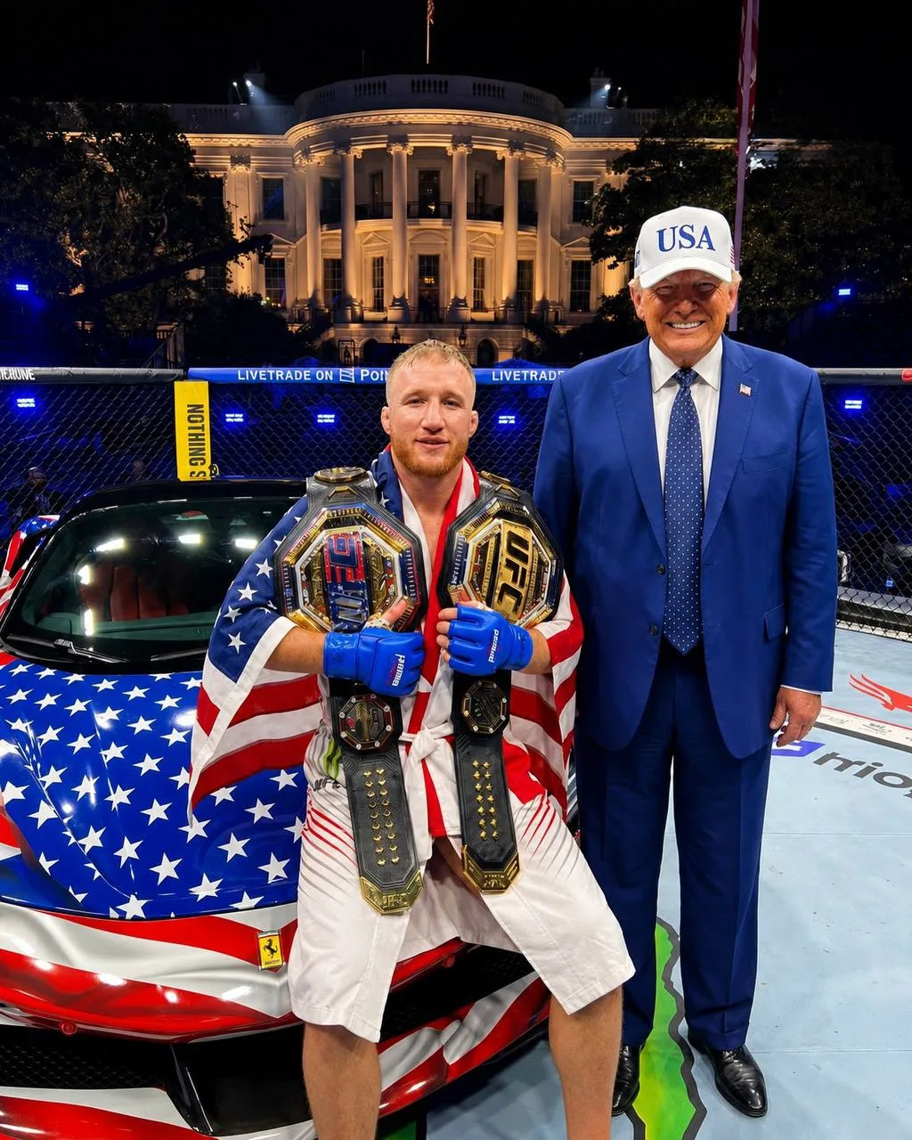 🚘Дональд Трамп подарил Гейджи новенький Ferrari 

🤒Так же Джастину достался двойной бонус от UFC в