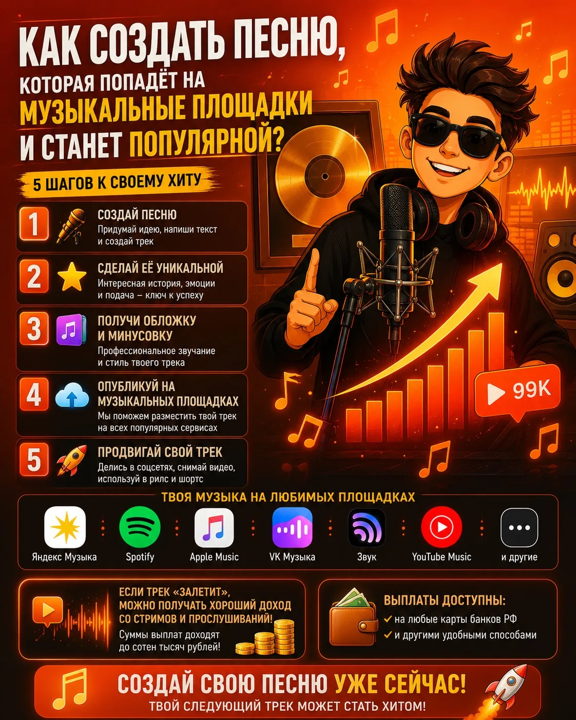 🎵 Как создать песню, которая попадёт на музыкальные площадки и сможет стать популярной? 🚀

Многие 