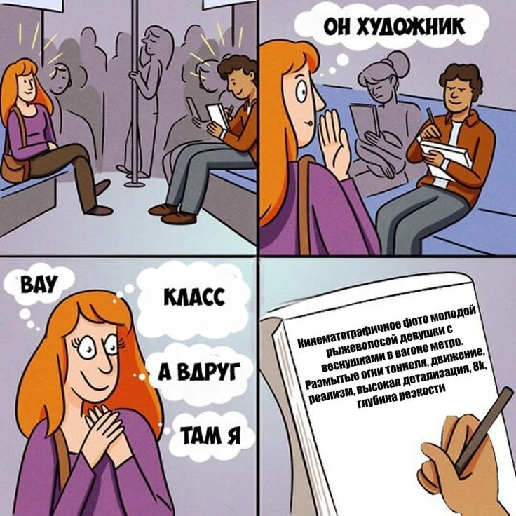 Недавно наткнулась на вот такую картинку, сначала рассмеялась, потом задумалась🤔

Девушка в метро д
