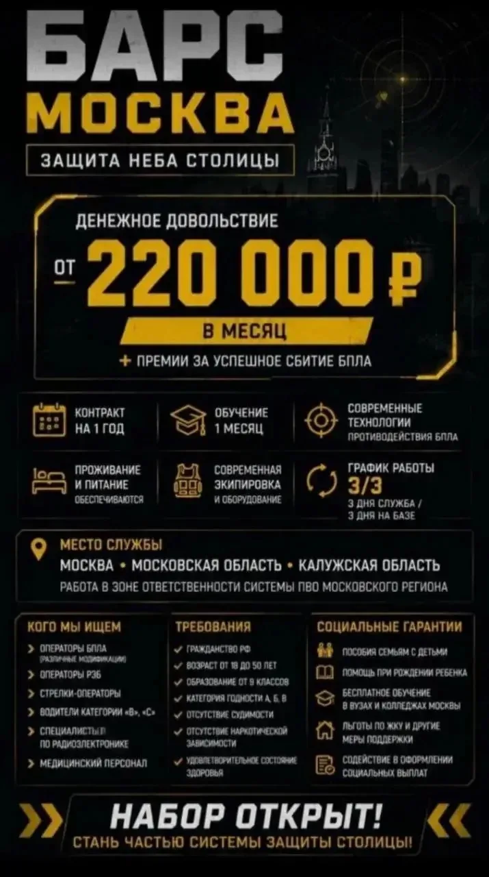 Защити небо столицы. Стань частью "БАРС-Москва". Над Москвой и областью - твое дежурство.
Новое элит