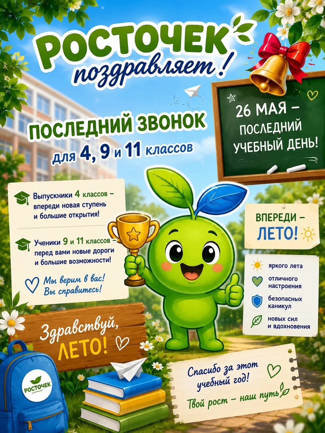 🌱Дорогие ученики, родители и учителя!

Вот и подошёл к концу ещё один учебный год… ✨

🎓 Выпускники