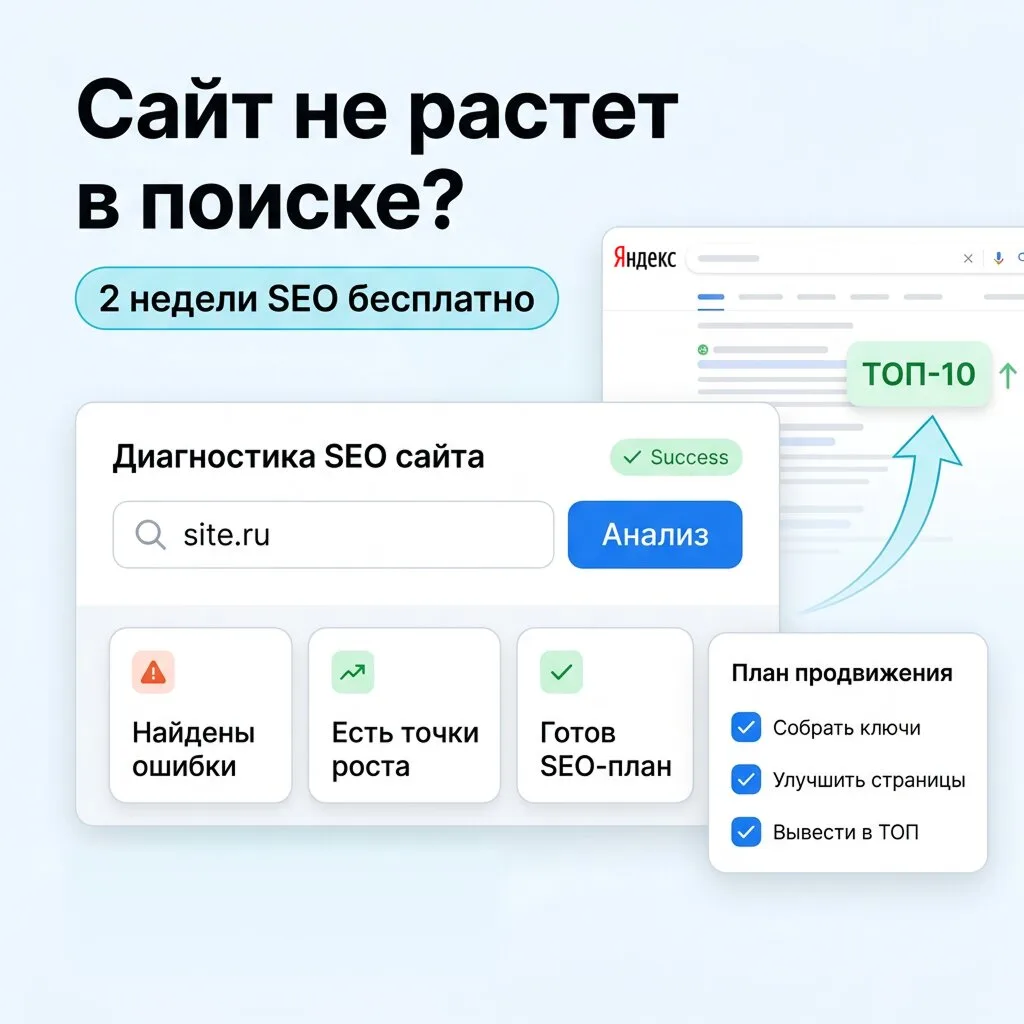 2 недели поискового продвижения без предоплаты

⚡ Нужны продажи с сайта, но нет времени разбираться 