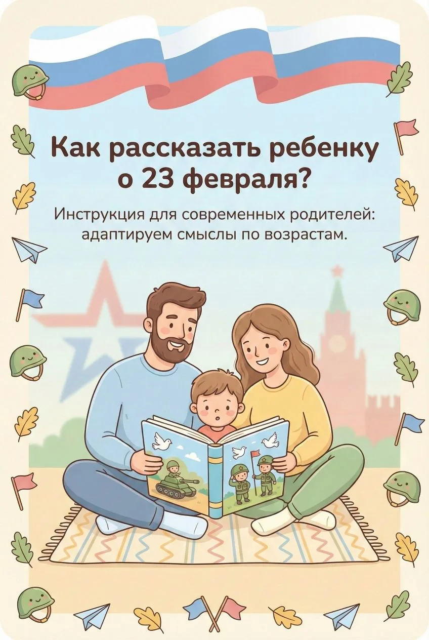 🇷🇺 23 февраля: как рассказать дошкольнику о Дне защитника Отечества?

Наступил важный праздник, но