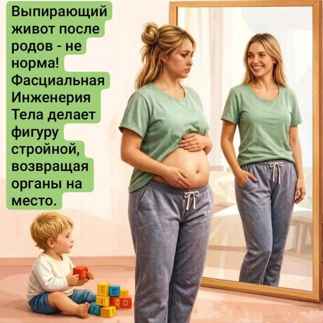 Выпирающий живот после родов - не норма!

Прошли месяцы, а может  годы после родов, а ваш живот всё 