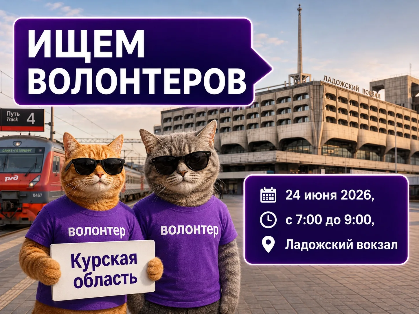 Ищем волонтёров для встречи детей 

24 июня нужны добровольцы, которые помогут встретить детей из Ку