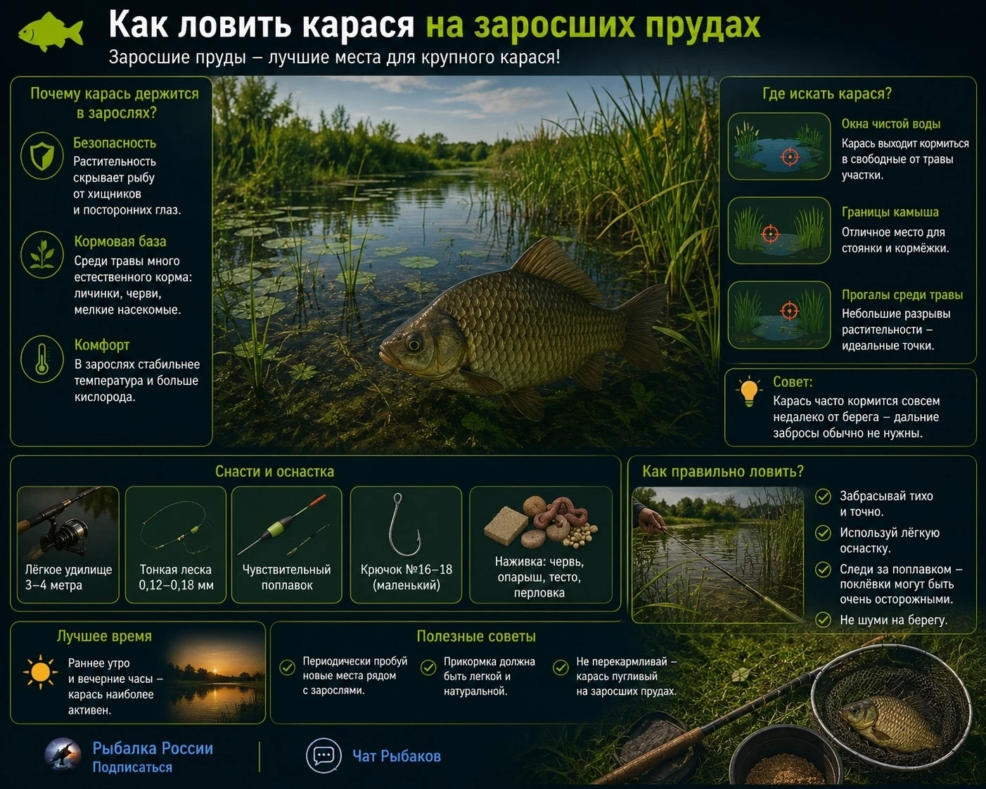 🟢 Как ловить карася на заросших прудах

Заросшие пруды часто кажутся сложными для рыбалки, но именн