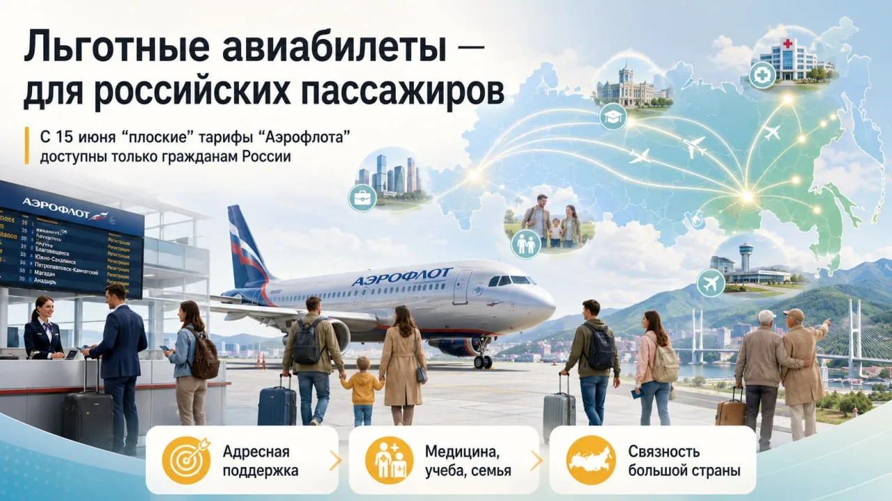 Льготные «плоские» билетные тарифы «Аэрофлота» с 15 июня стали доступны только россиянам.  Такие тар