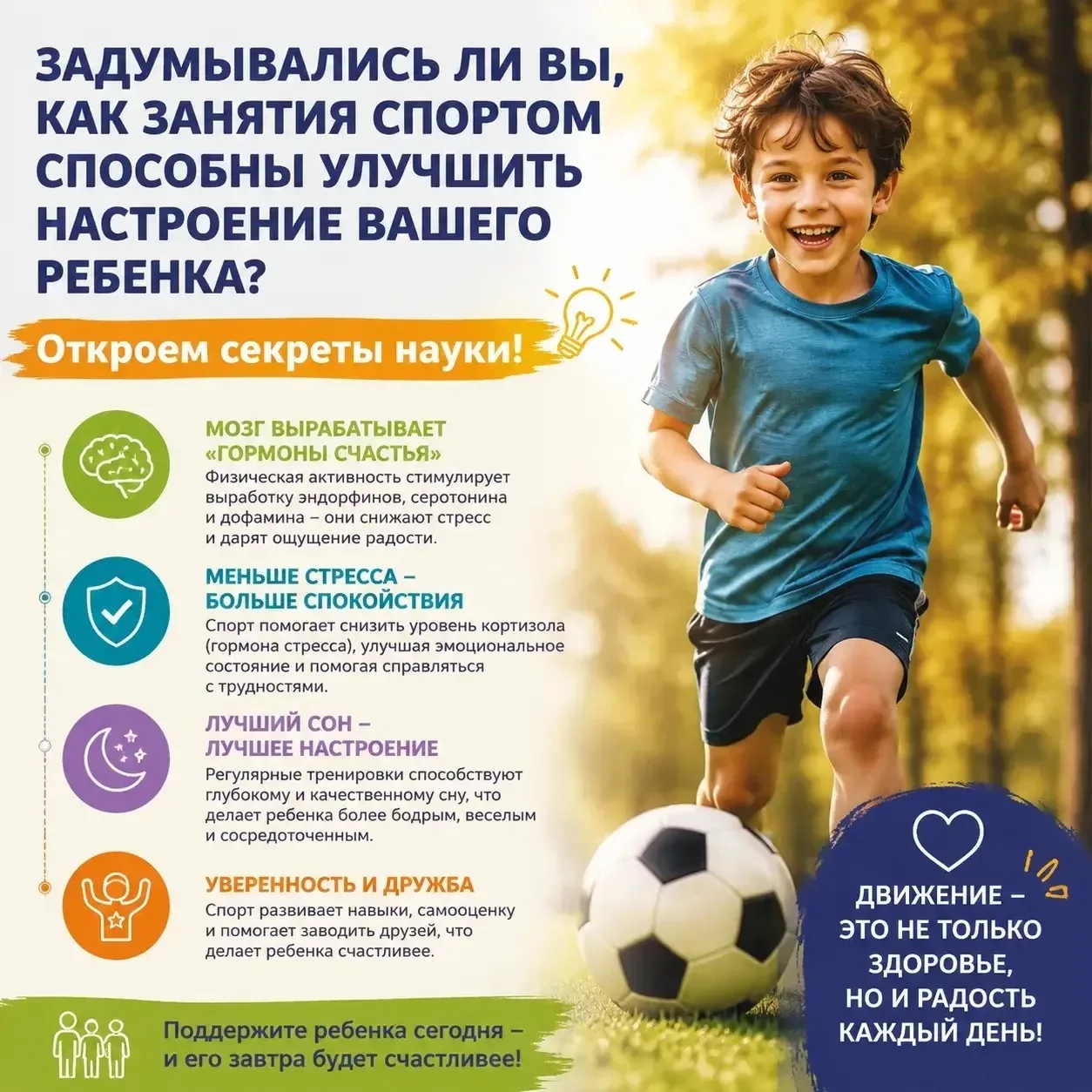 🤔 Задумывались ли вы, как занятия спортом способны улучшить настроение вашего ребенка? Откроем секр