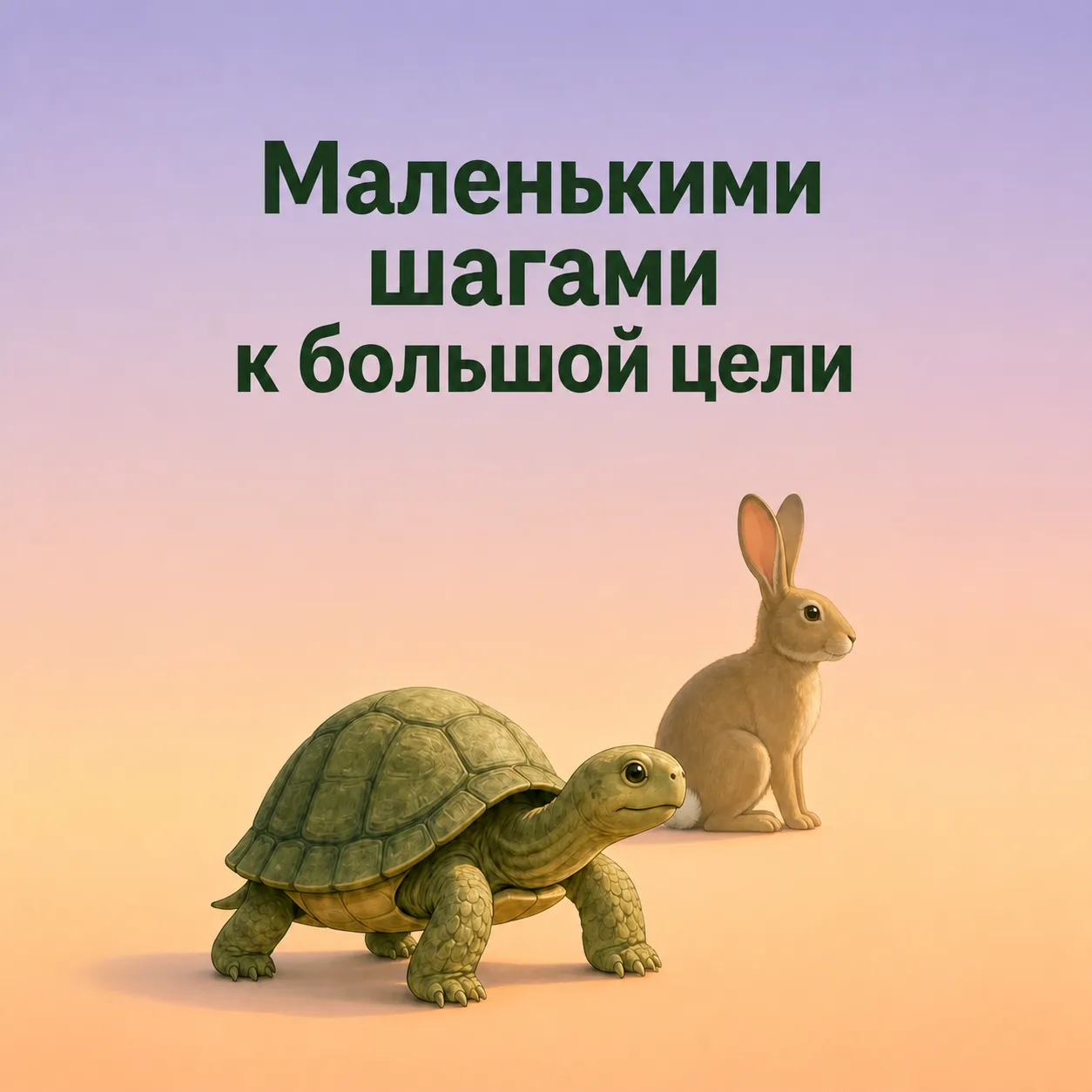 Есть старая история про зайца и черепаху.

Заяц🐰 был быстрым и самоуверенным, черепаха — медленной,
