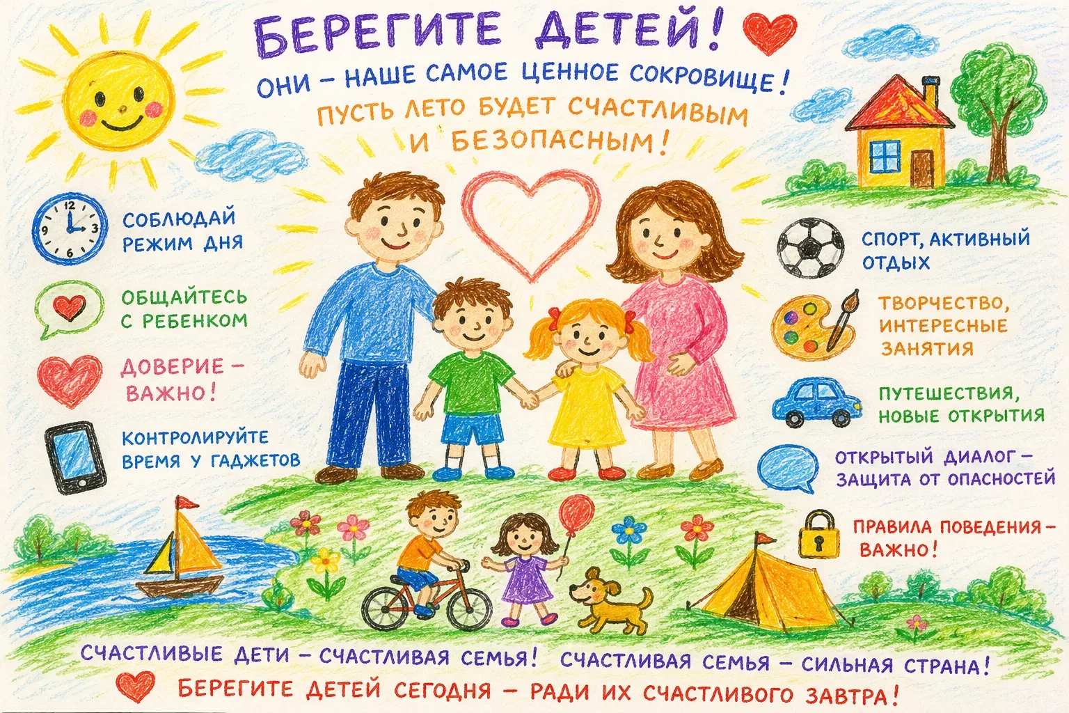 Уважаемые родители!
Наступили долгожданные летние каникулы. Это время, когда наши дети особенно нужд