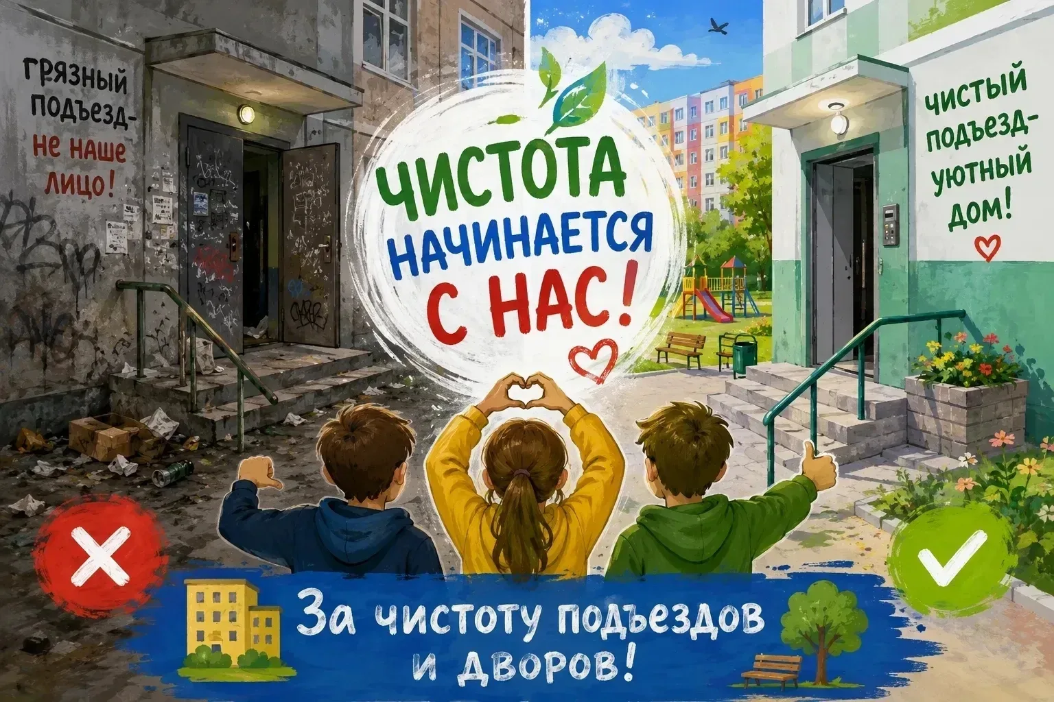‼️Уважаемые участники районного конкурса рисунков и плакатов "За чистоту подъездов и дворов".

Серти