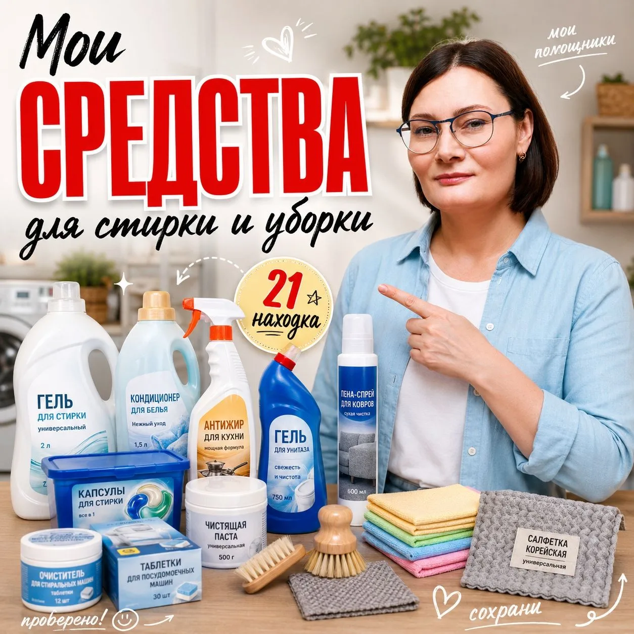 Всем привет, девочки! 
Вы часто спрашиваете, какими средствами для стирки и уборки я пользуюсь сама.