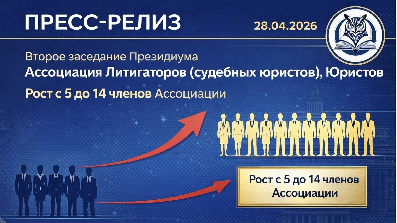 ПРЕСС-РЕЛИЗ. Второе заседание Президиума Ассоциации

Ассоциация Литигаторов (судебных юристов), Юрис