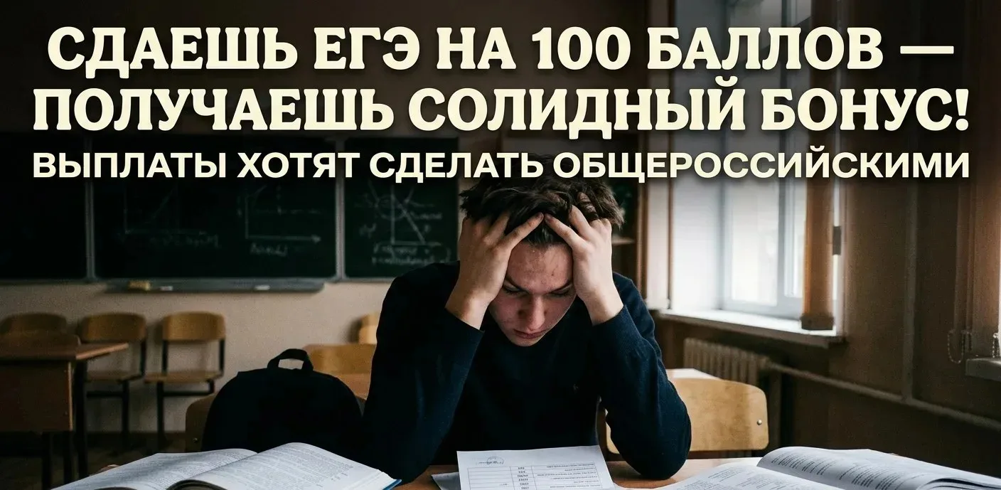 Сдаешь ЕГЭ на 100 баллов — получаешь солидный бонус! Выплаты хотят сделать общероссийскими 💰

В Общ