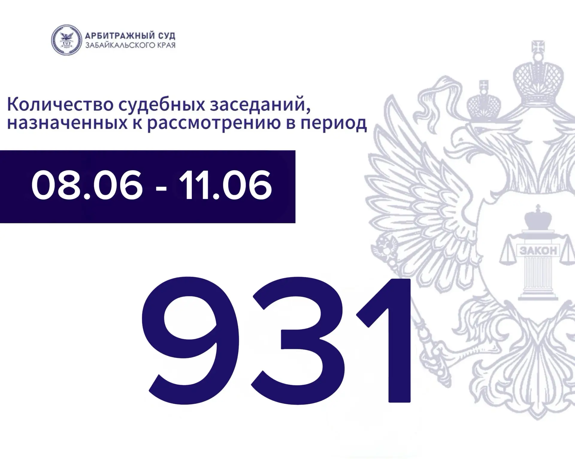 📅 График судебных заседаний в Арбитражном суде Забайкальского края

В период с 08 июня по 11 июня 2