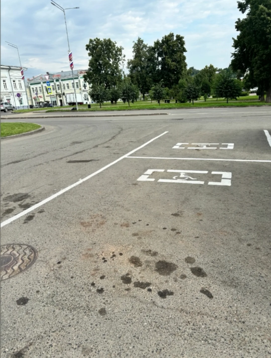 В центре разметку сделали