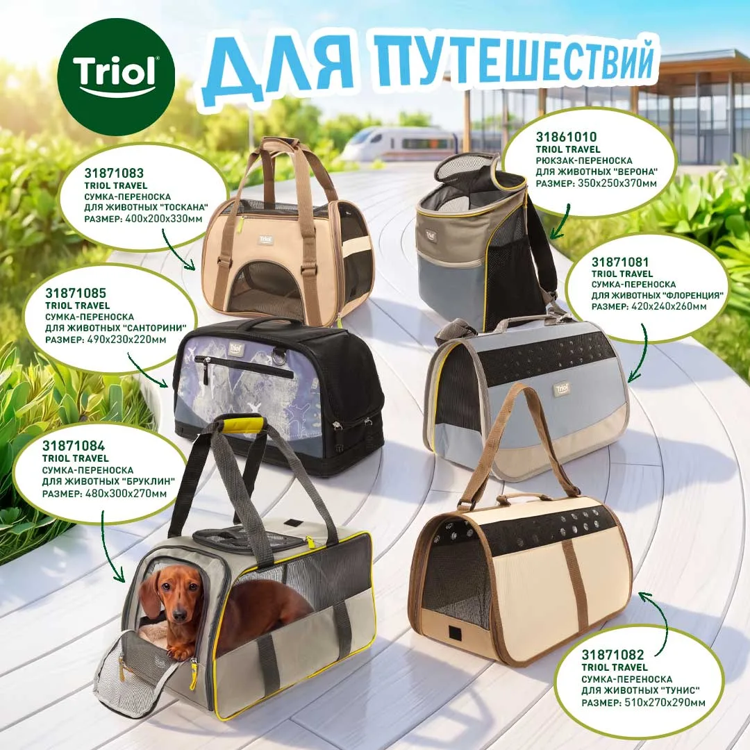 Путешествуйте вместе! Новая серия переносок Triol 🐾✈️

Собираетесь в дорогу с хвостиком? Встречайте