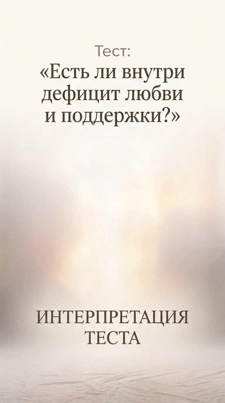 📍ИНТЕРПРЕТАЦИЯ
 К тесту "Есть ли внутри дефицит любви и поддержки"

0–2 балла

Связь с внутренней о