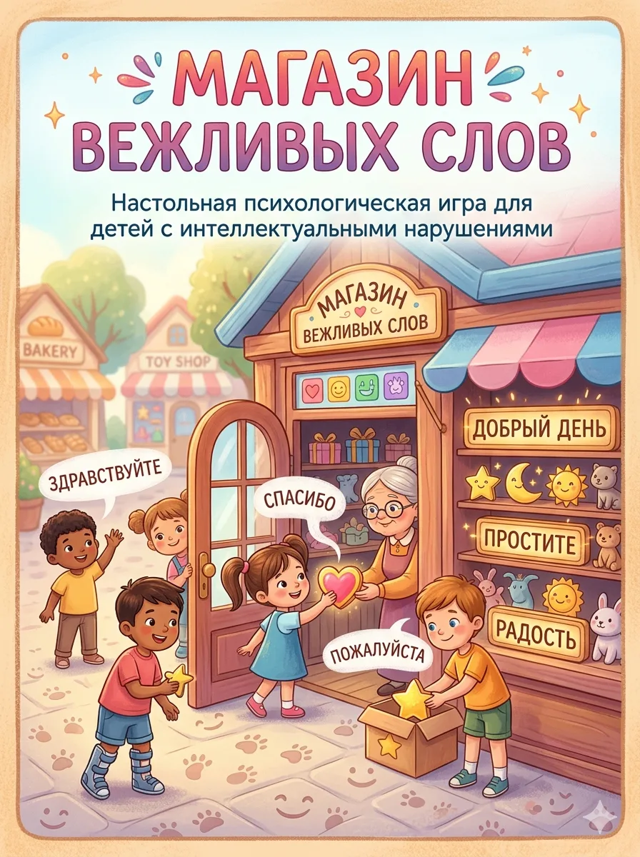 "Магазин вежливых слов". Психологическая игра для детей с умственной отсталостью.
Игра «Магазин вежл