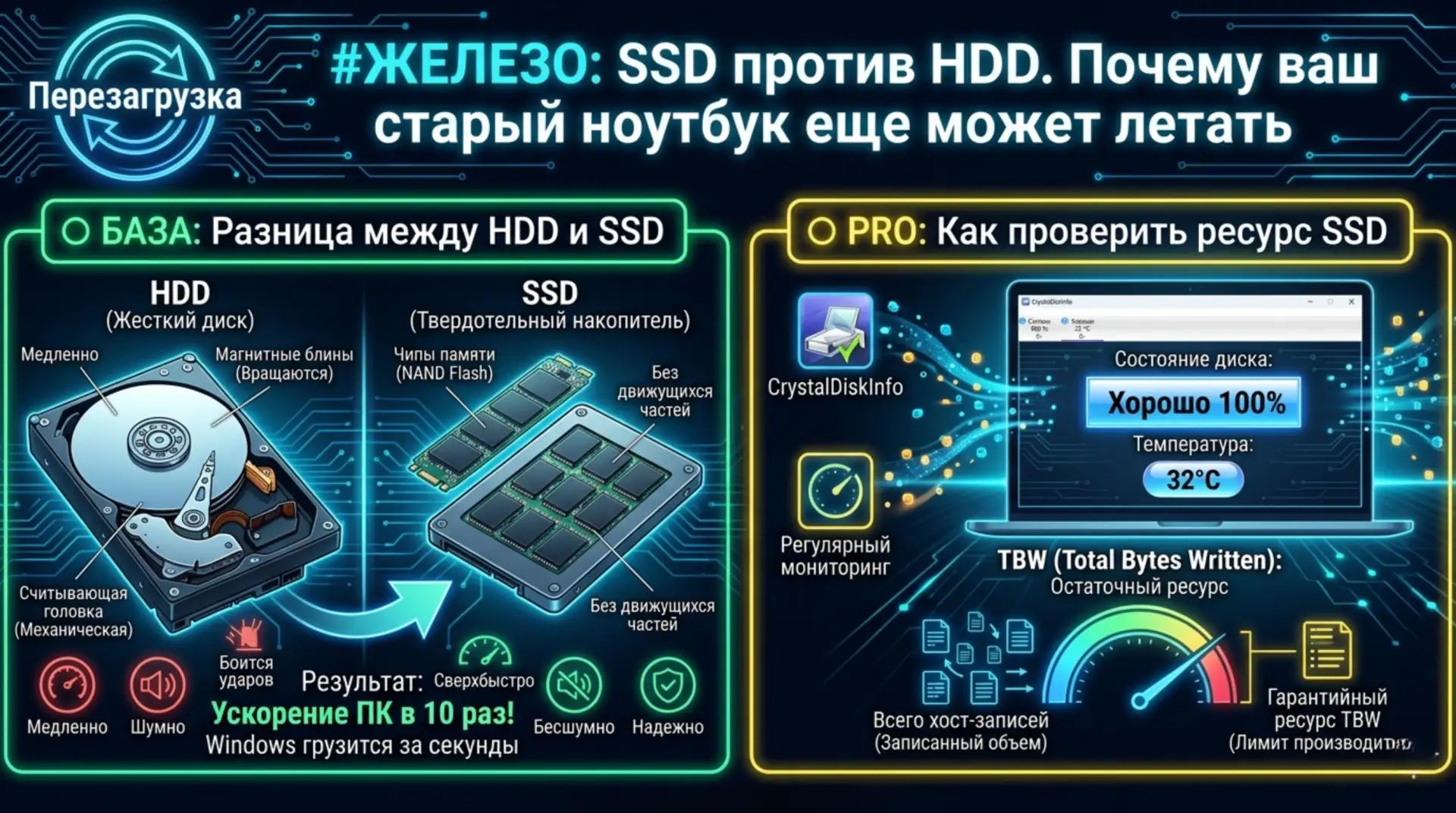 ⚙️ #Железо: SSD против HDD. Почему ваш старый ноутбук еще может летать

Ваш компьютер грузится по пя