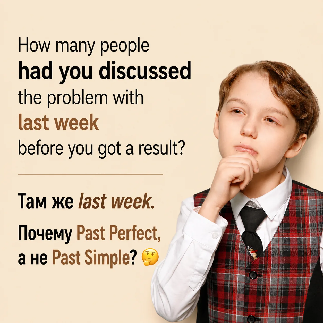 Недавно мне задали вопрос по грамматике.

How many people had you discussed the problem with last we