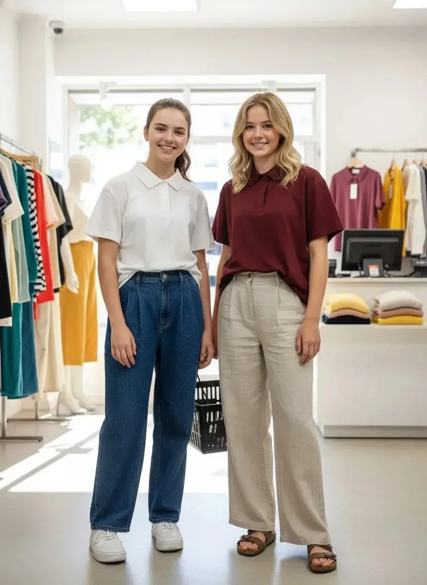 Футболки-поло для девочек — всего 750 ₽! 👚✨ Удобный универсальный крой, аккуратный воротник и яркие