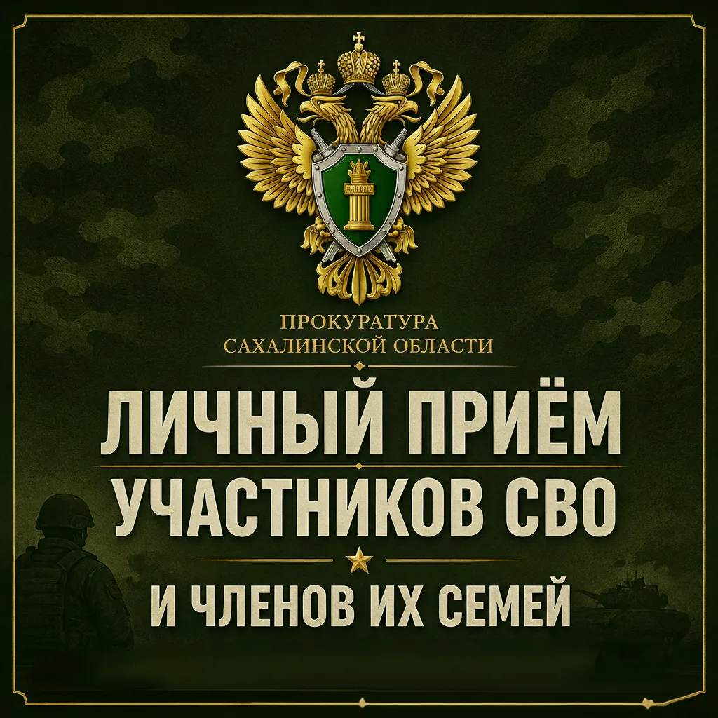 Корсаковский городской прокурор проведёт приём граждан-участников специальной военной операции, их п