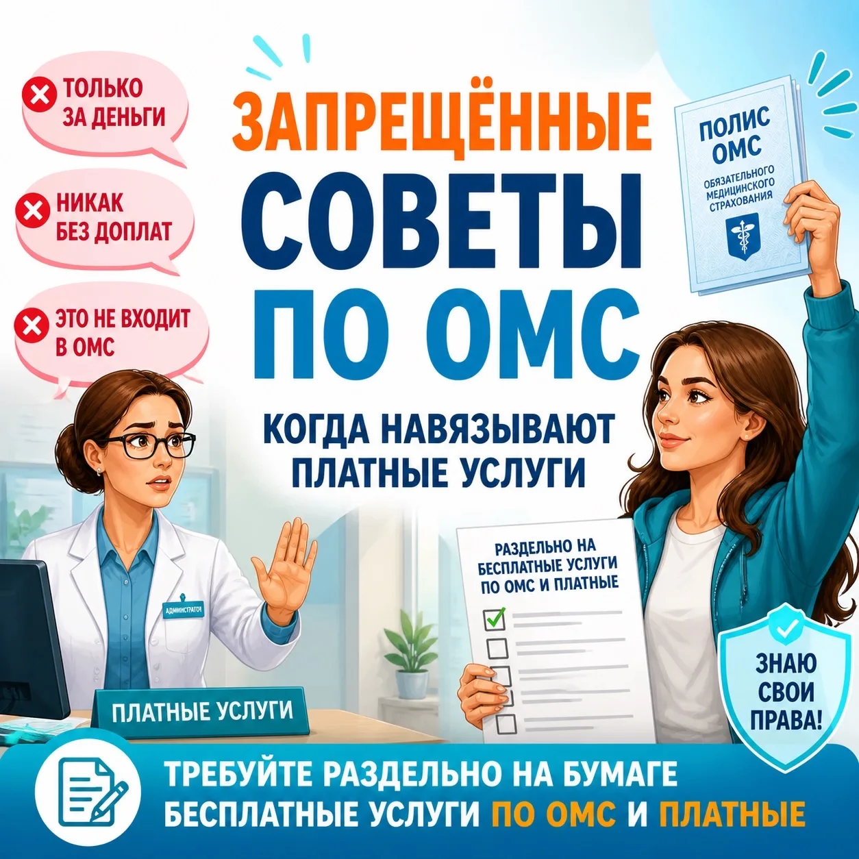 💣 Запрещённый совет по ОМС, когда из бесплатного делают «только платно»
💊 «По ОМС так не делают, т