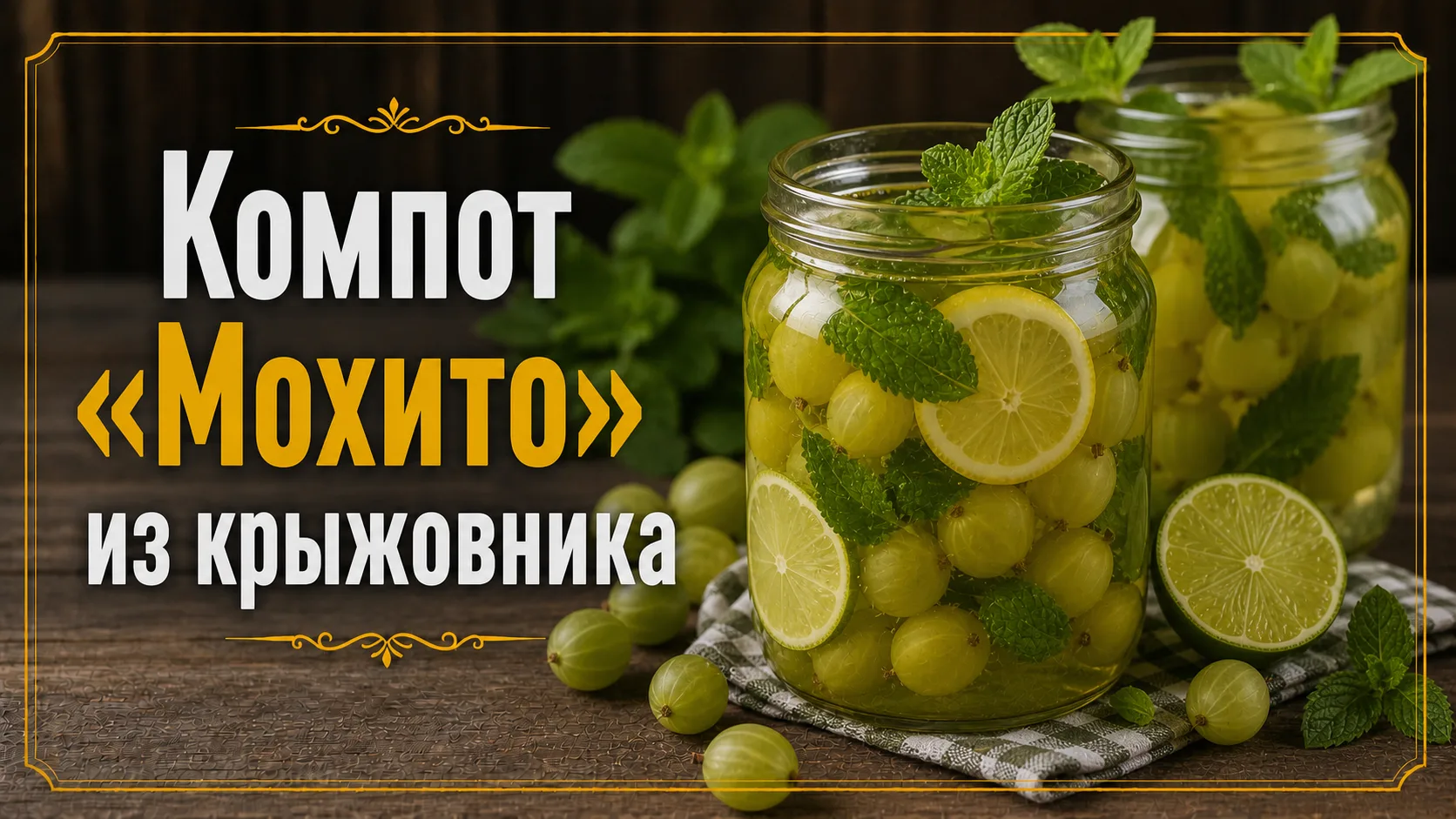 Компот «Мохито» из крыжовника 🍸🍏

Освежающий, ароматный и очень красивый напиток. Сочетание крыжов