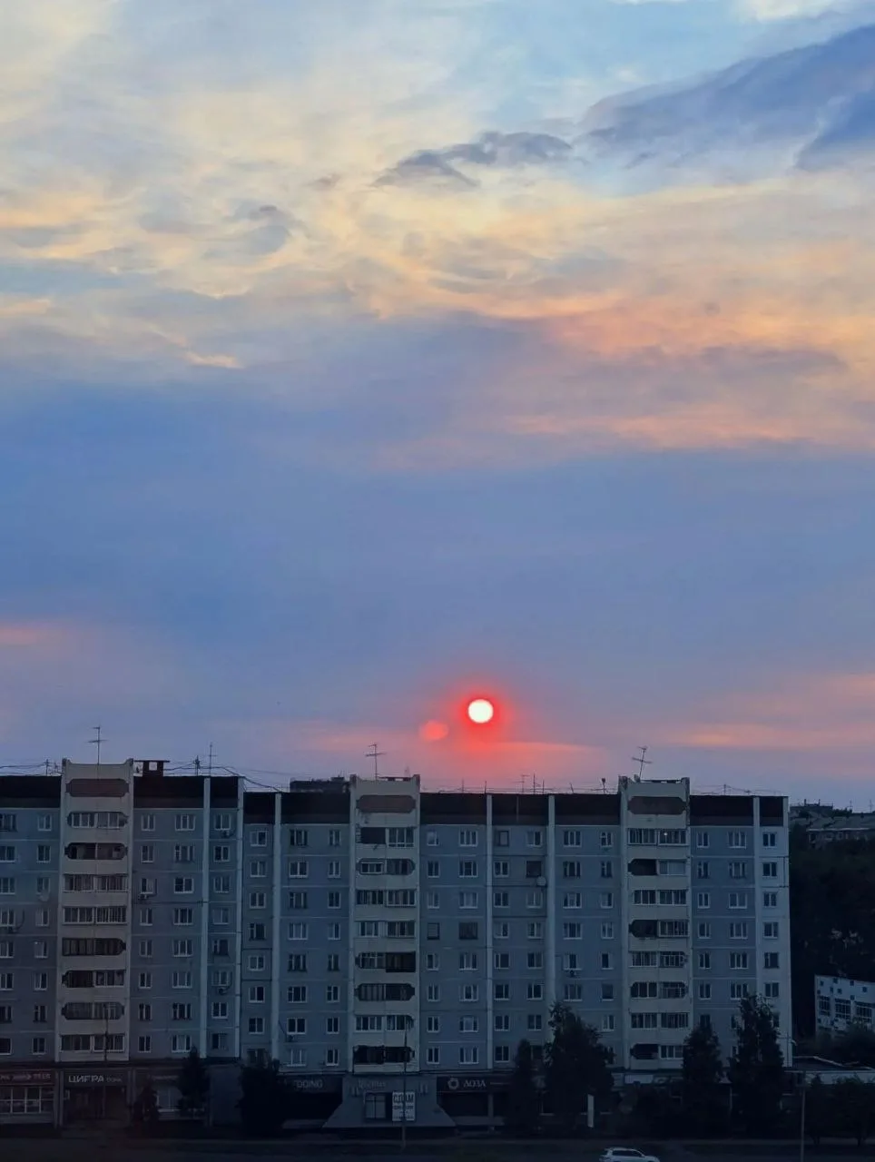 Здравствуйте. Закат в Братске