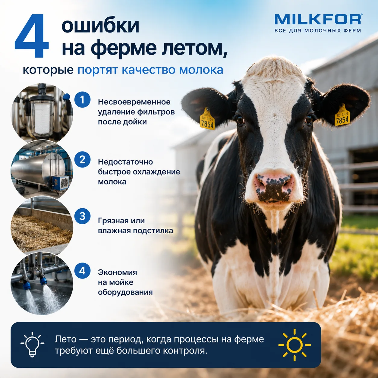 🚜 4 ошибки на ферме летом, которые портят качество молока
Летом даже небольшие ошибки на ферме начи