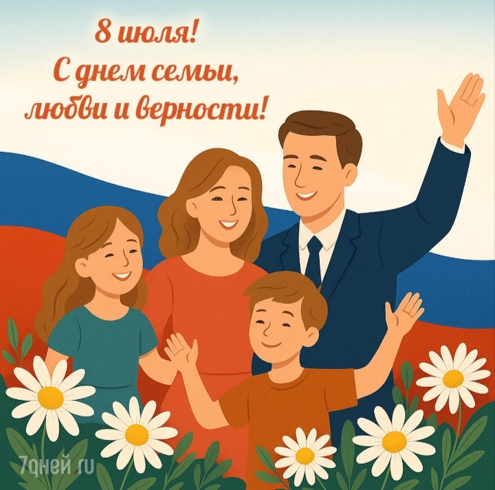 Поздравляем с днём семьи любви и верности! Пусть счастье и гармония наполняют ваш дом всегда!