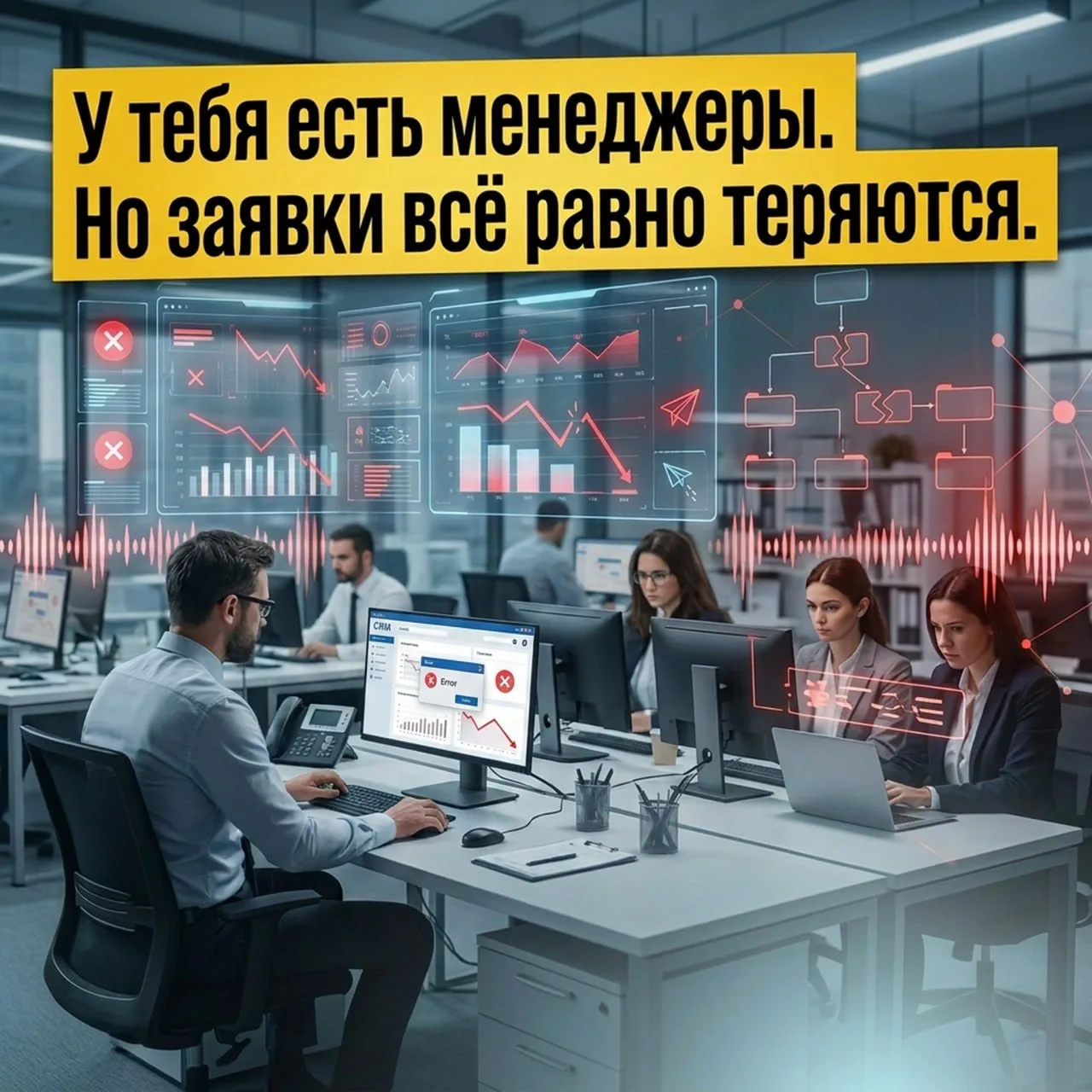 У тебя есть менеджеры.
Но заявки всё равно теряются.

ПОЧЕМУ?

Клиент написал в 22:00 — никто не отв